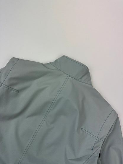 Prada Sport FW2000 Baby Blue Gore-Tex Nylon Belted Jacket With Removable Sleeves