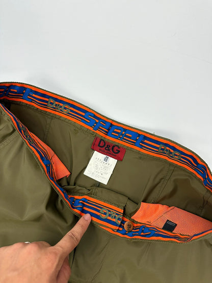 Dolce & Gabbana 00’s Army Khaki Green Nylon Cargo Pants