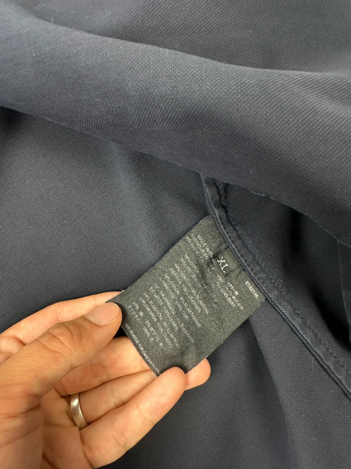 Prada Milano FW2004 Navy Blue Leather Elbow Pad Cotton Jacket