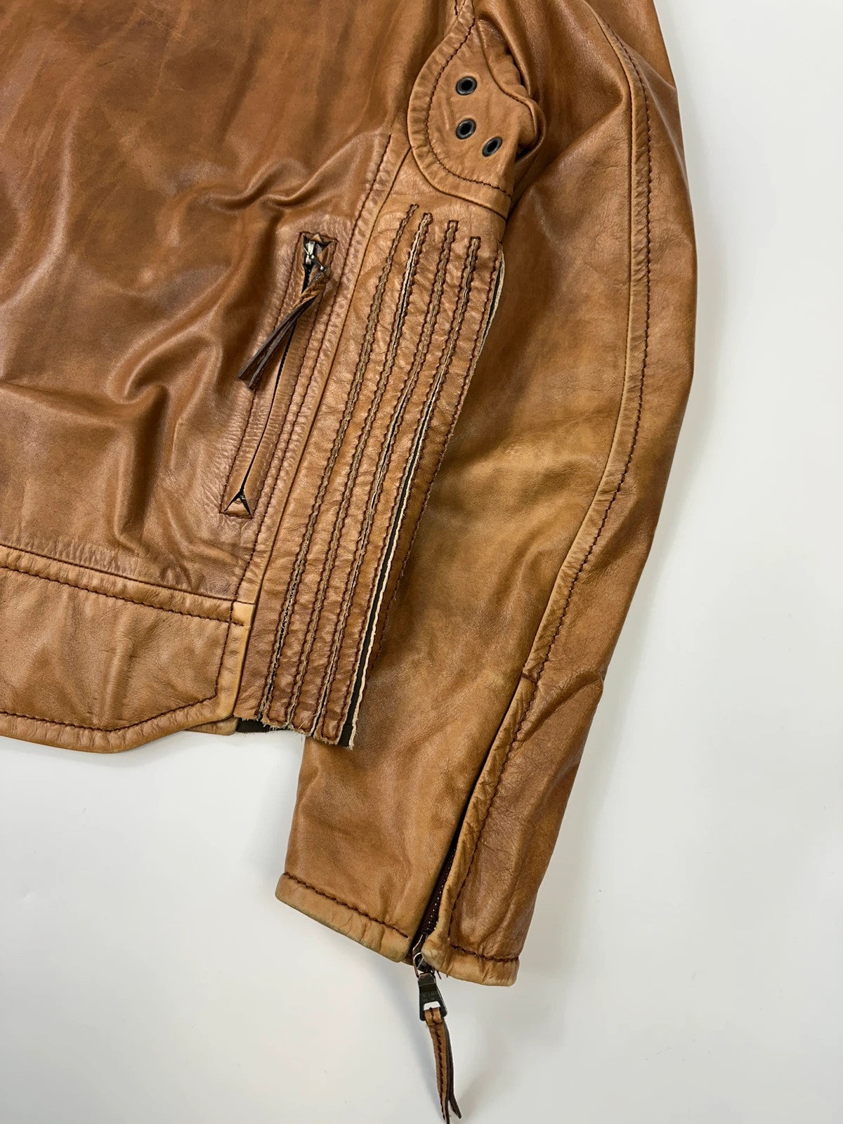 Prada Sport 00’s Sample Brown Leather Jacket CowBoy