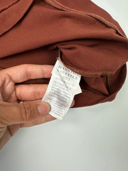 Jean Paul Gautier 00’s Printed Burgundy Top Tee