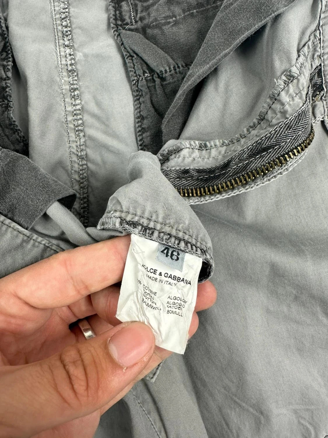 Dolce Gabbana Grey 2003 Cargo Zip Pants