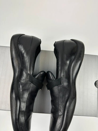 Prada Sport SS1999 Black Leather Belted Loafer