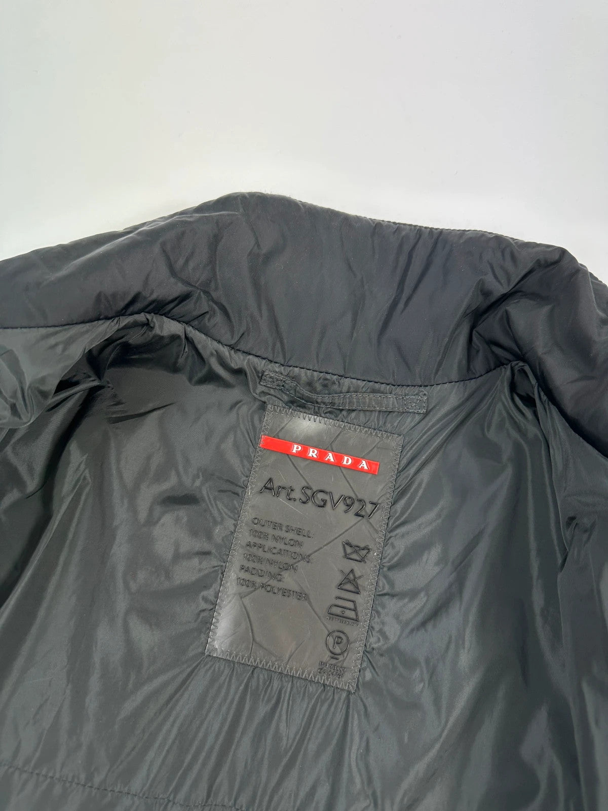 Prada Sport FW2010 ColorBlocking Black & Khaki Green Padded Quilted Nylon Jacket