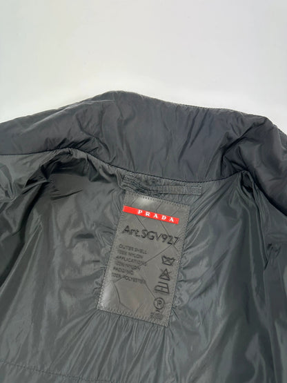 Prada Sport FW2010 ColorBlocking Black & Khaki Green Padded Quilted Nylon Jacket