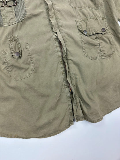 Dolce & Gabbana SS2004 Combat Mesh Cargo Pockets Khaki Shirt