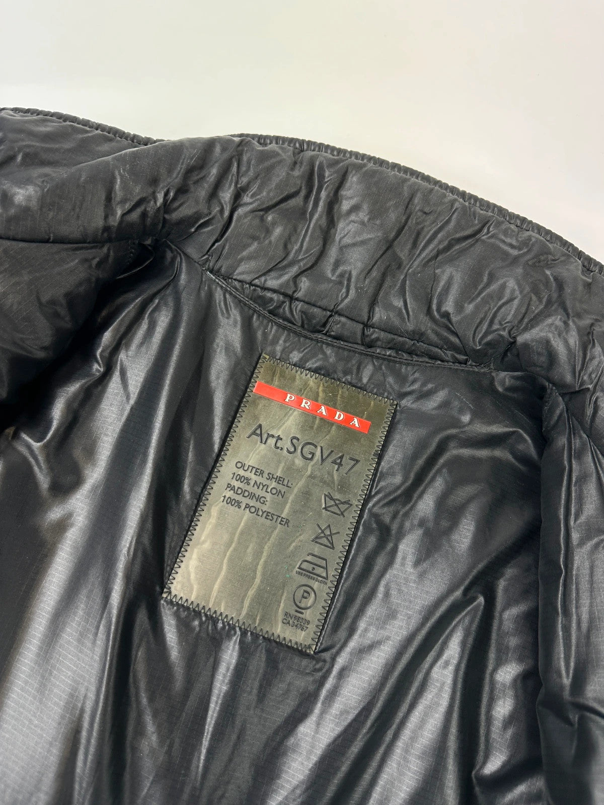 Prada Sport FW2008 Black Crinkle Nylon Padded Jacket