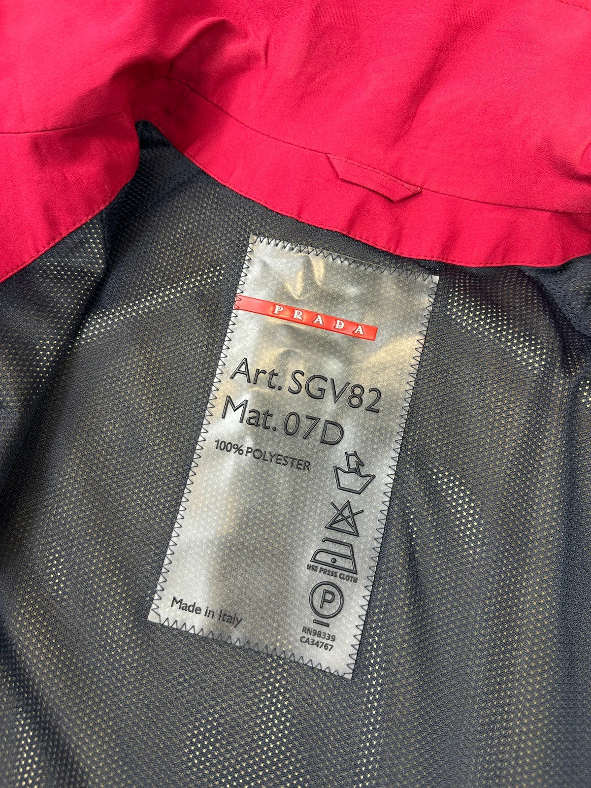 Prada Sport SS2000 Red Rose Nylon Windbreaker Nylon Bomber Jacket