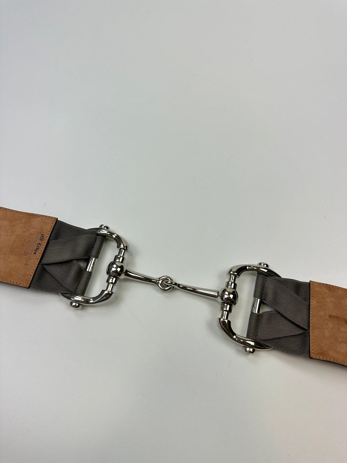 Gucci Rare HorseBit Grey Leather Belt