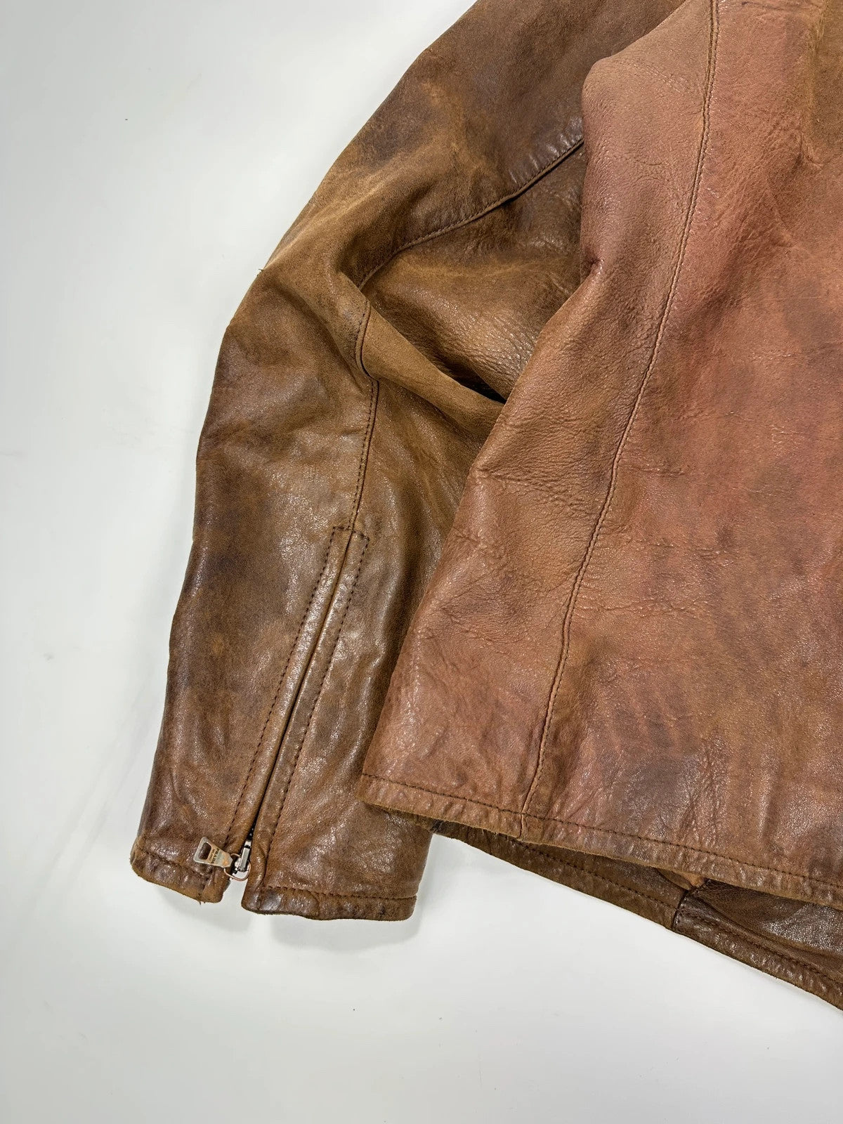 Prada Milano FW07 Brown Eroded Leather Jacket
