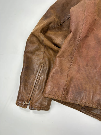 Prada Milano FW07 Brown Eroded Leather Jacket