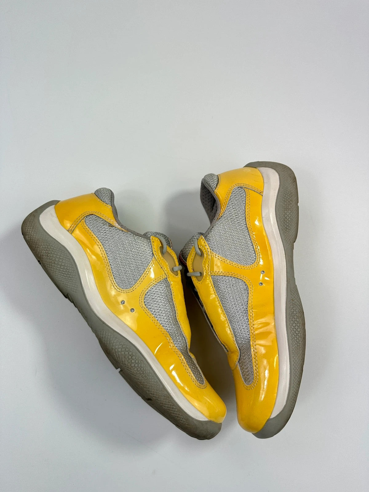 Prada Sport 00’s America’s Cup Yellow Patent Leather Sneakers Shoes