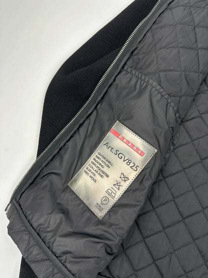 Prada Sport FW01-05 Black Hybrid Wool & Nylon Padded Jacket
