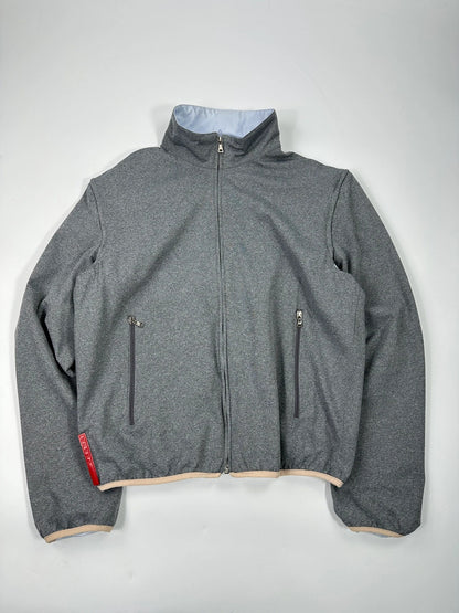 Prada Sport FW2000 Sky Blue & Grey Reversible Removable Sleeves Jacket
