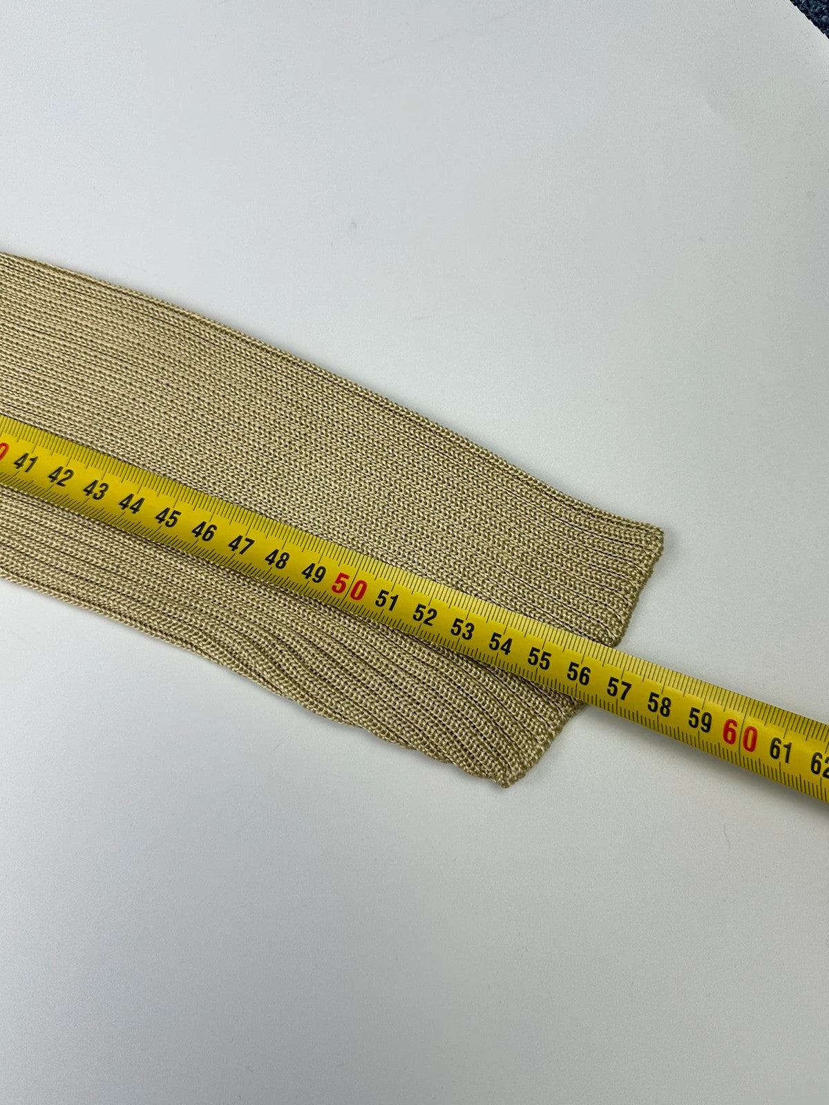 Prada Milano SS1998 Silk Beige Gold Boat Neck Sweater Longsleeve