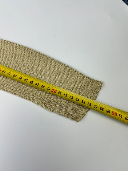 Prada Milano SS1998 Silk Beige Gold Boat Neck Sweater Longsleeve