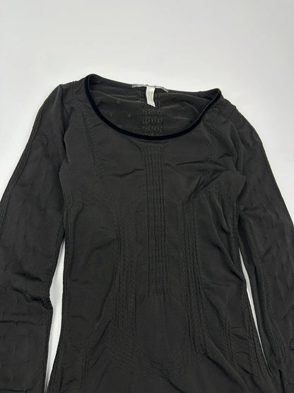 Marithé + François Girbaud 00’s Stretch Fitted Black Longsleeves