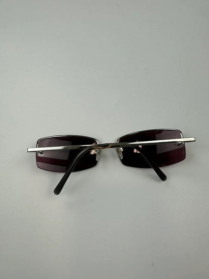 Chanel Purple Sunglasses Frame Rimless Strass
