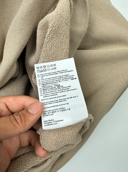 Acne Studio FW2024 Beige Cream Oversized Boxy Crop Hoodie Sweater