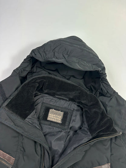 Marithé + François Girbaud 00’s Black Nylon Hooded Puffer Down Jacket
