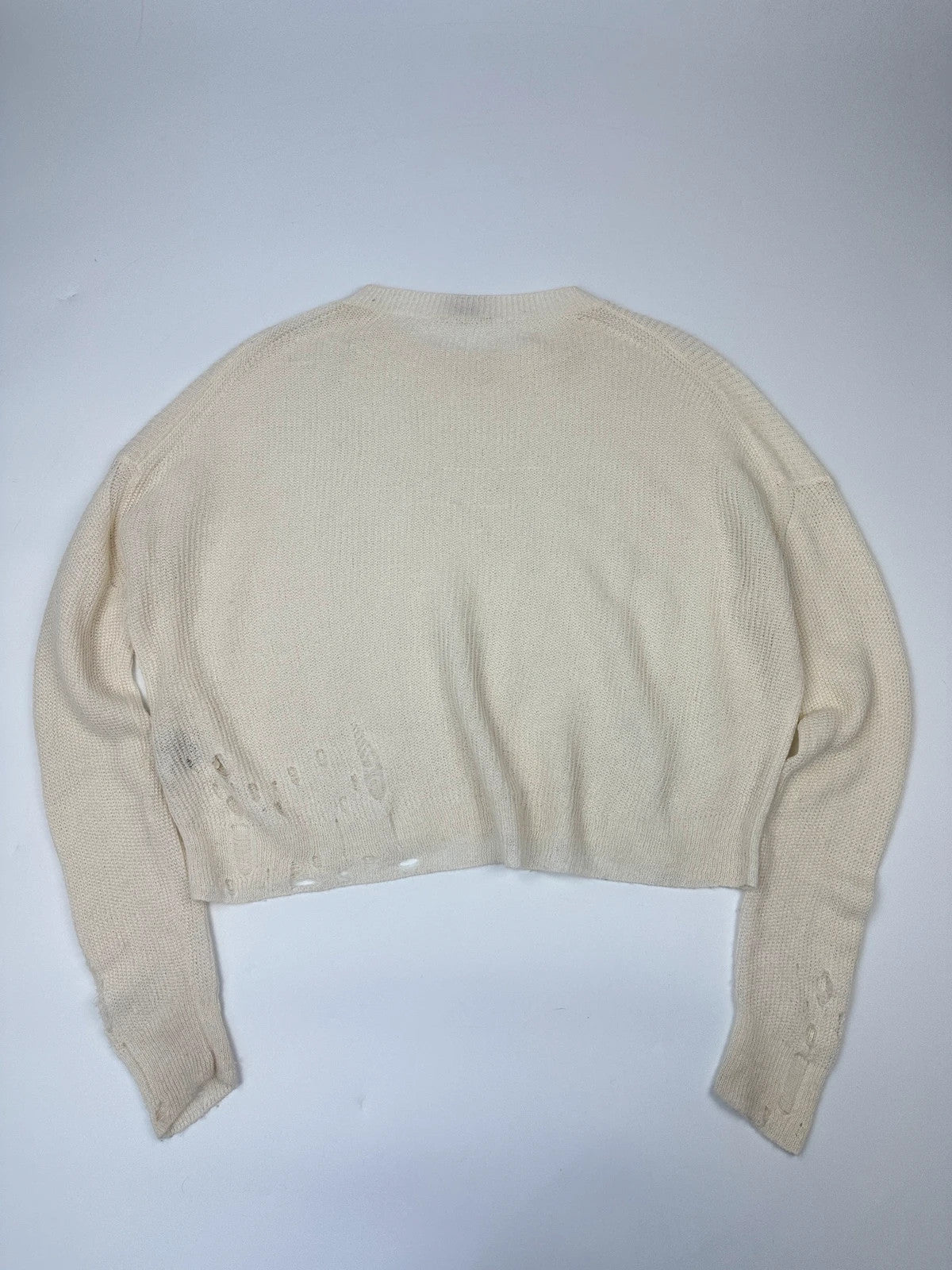 Acne Studio SS2017 Destroy Holes Knit Beige & White Sweater