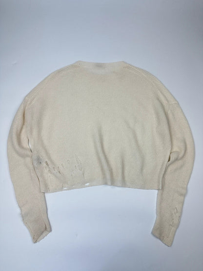 Acne Studio SS2017 Destroy Holes Knit Beige & White Sweater