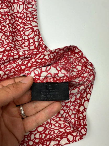 Prada Milano SS2000 Red & White Bubble Print Silk Tee