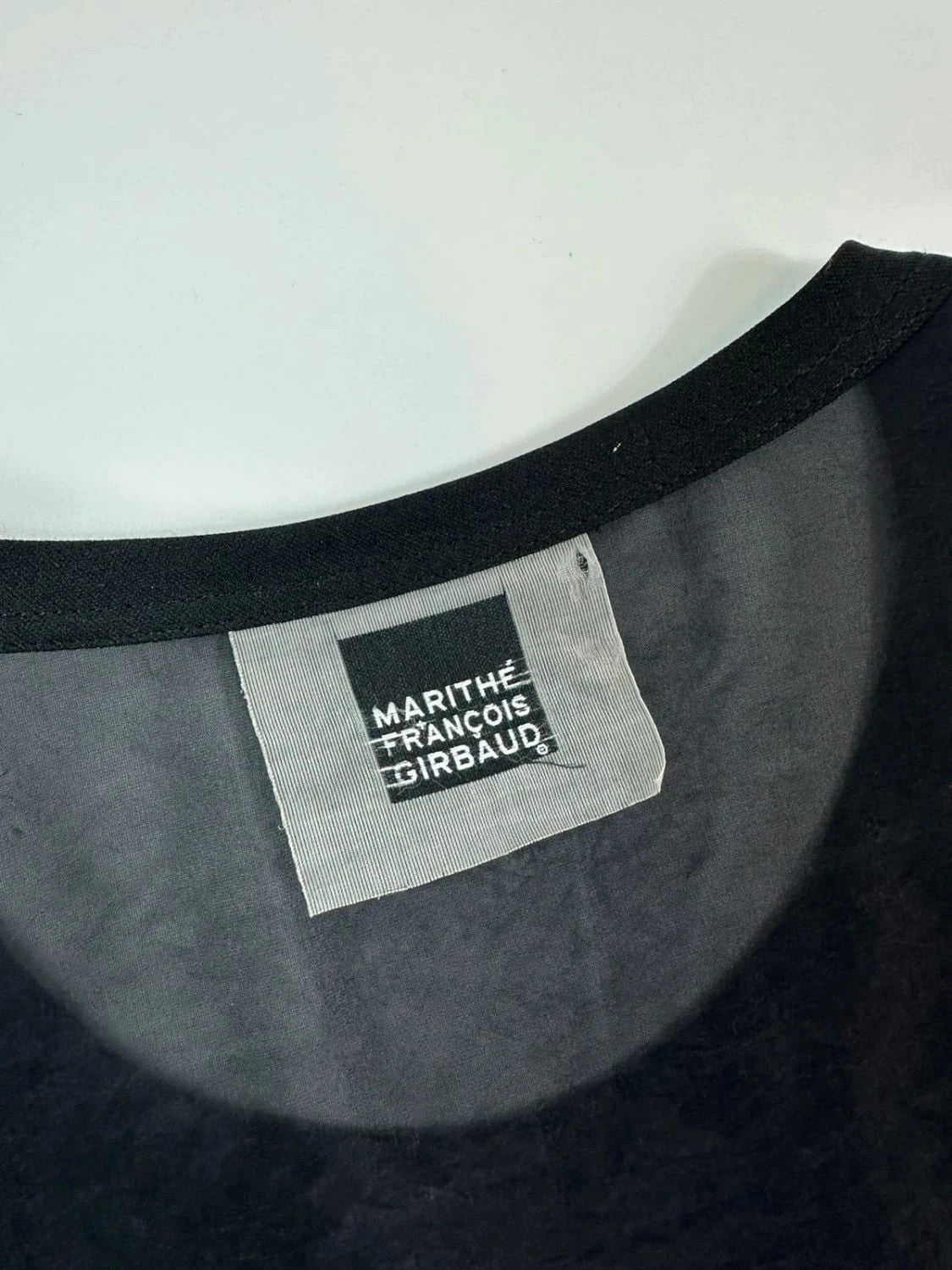 Marithé + Francois Girbaud 90’s Black Flower Laser cut Tank Top