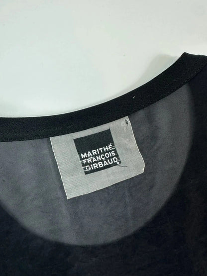 Marithé + Francois Girbaud 90’s Black Flower Laser cut Tank Top