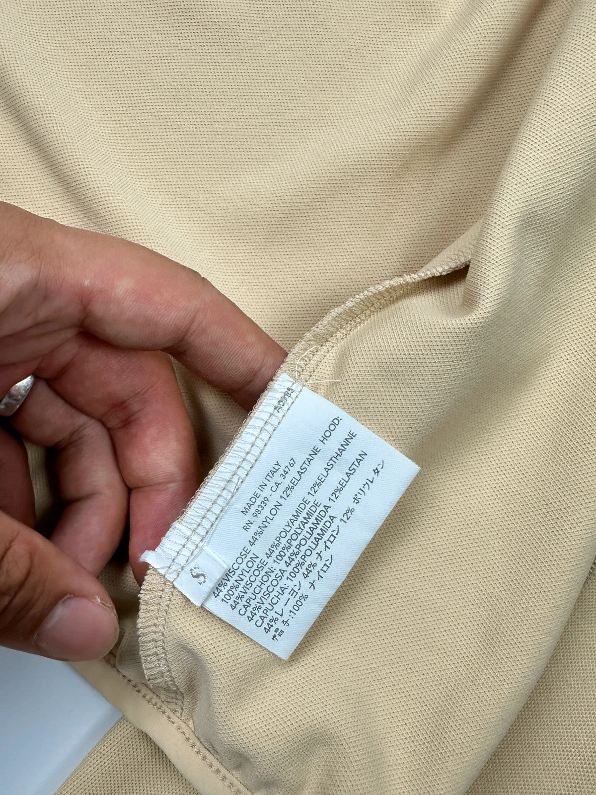 Prada Sport SS2000 Mesh Beige Hooded Nylon Jacket