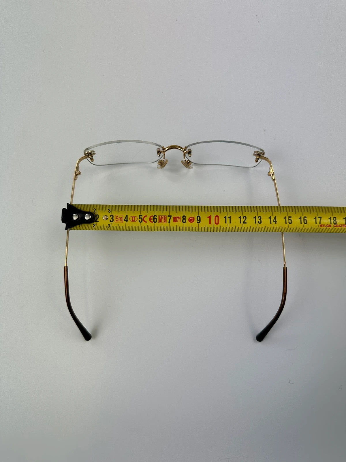 Chanel White Argent Gold Sunglasses Rimless Strass