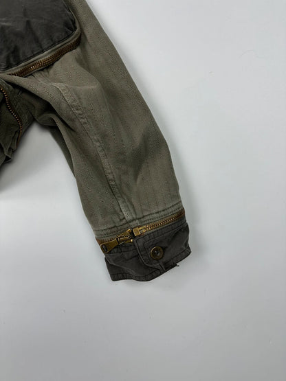Dolce Gabbana SS2003 Olive Green Khaki Detachable Cargo Denim Jacket Coat