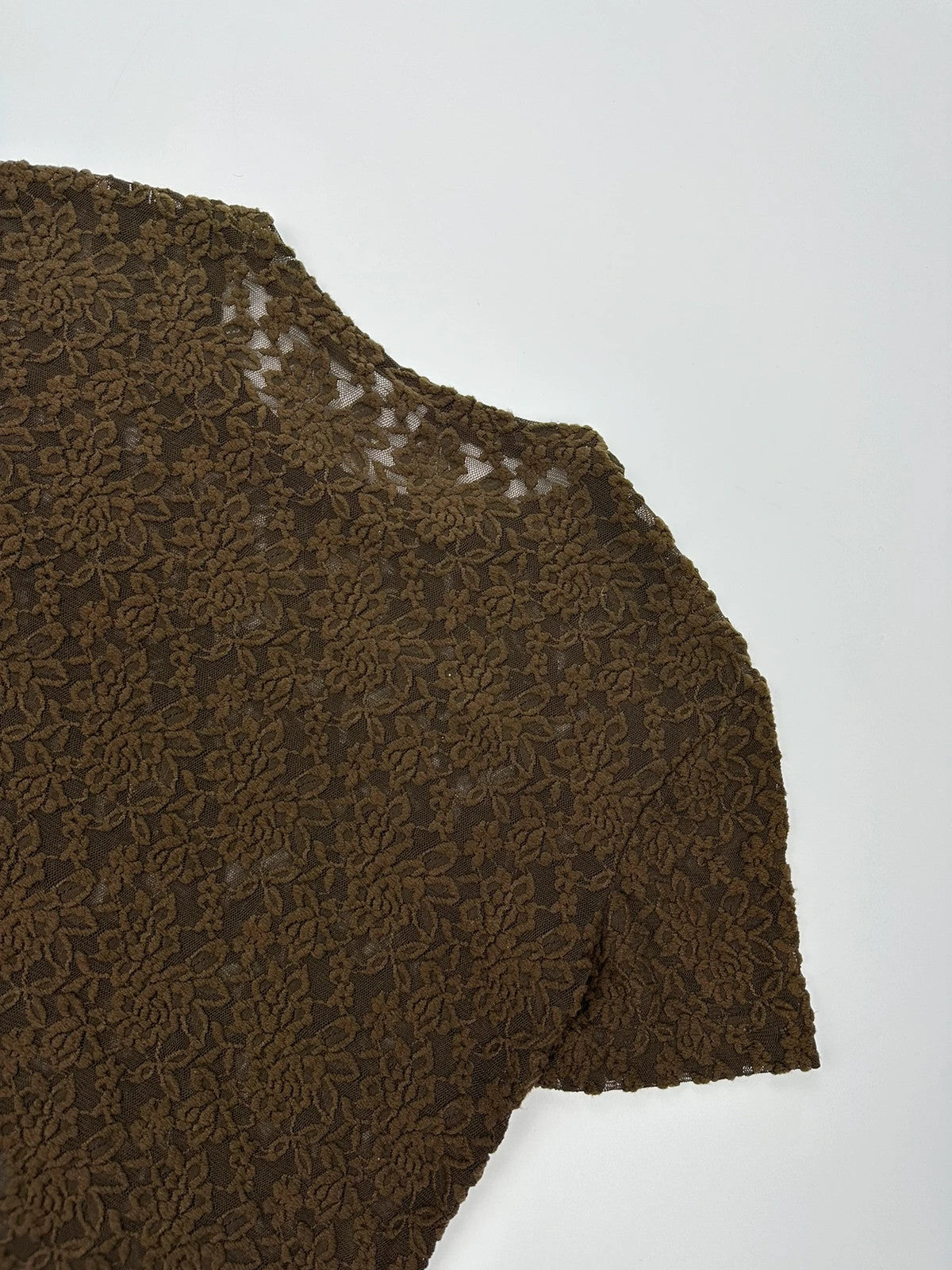 Dolce & Gabbana 90’s Laces Mesh Khaki Flowers Tee
