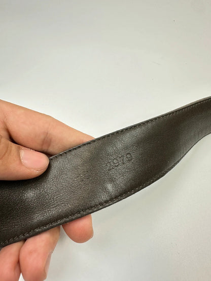 Prada Milano Brown Leather Silver Studded Belt