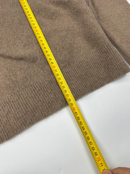 Acne Studio Brown Wool Contrast White Stitches Sweater Knit