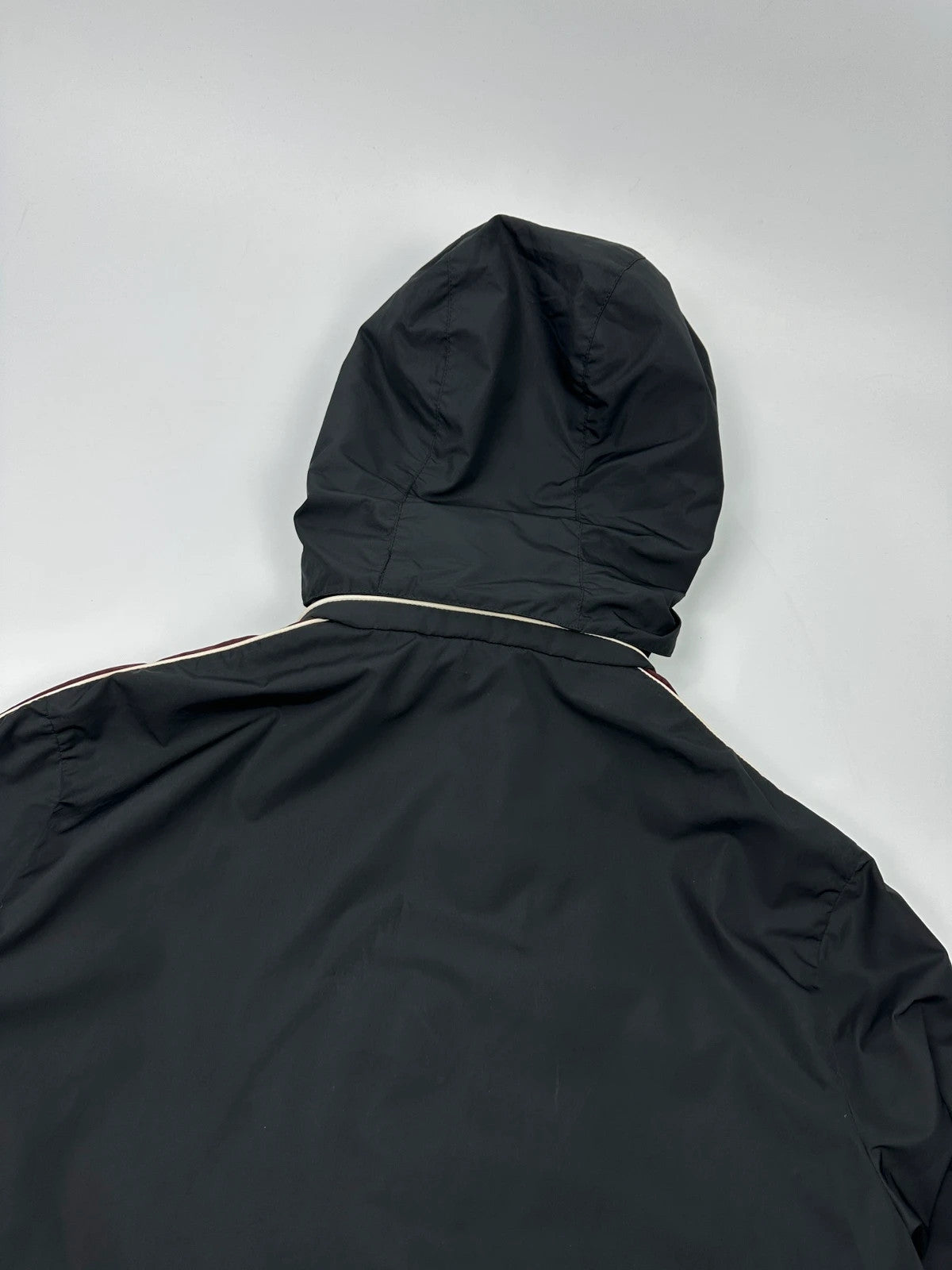 Prada Sport FW2018 Black & Burgundy Nylon Hooded Jacket