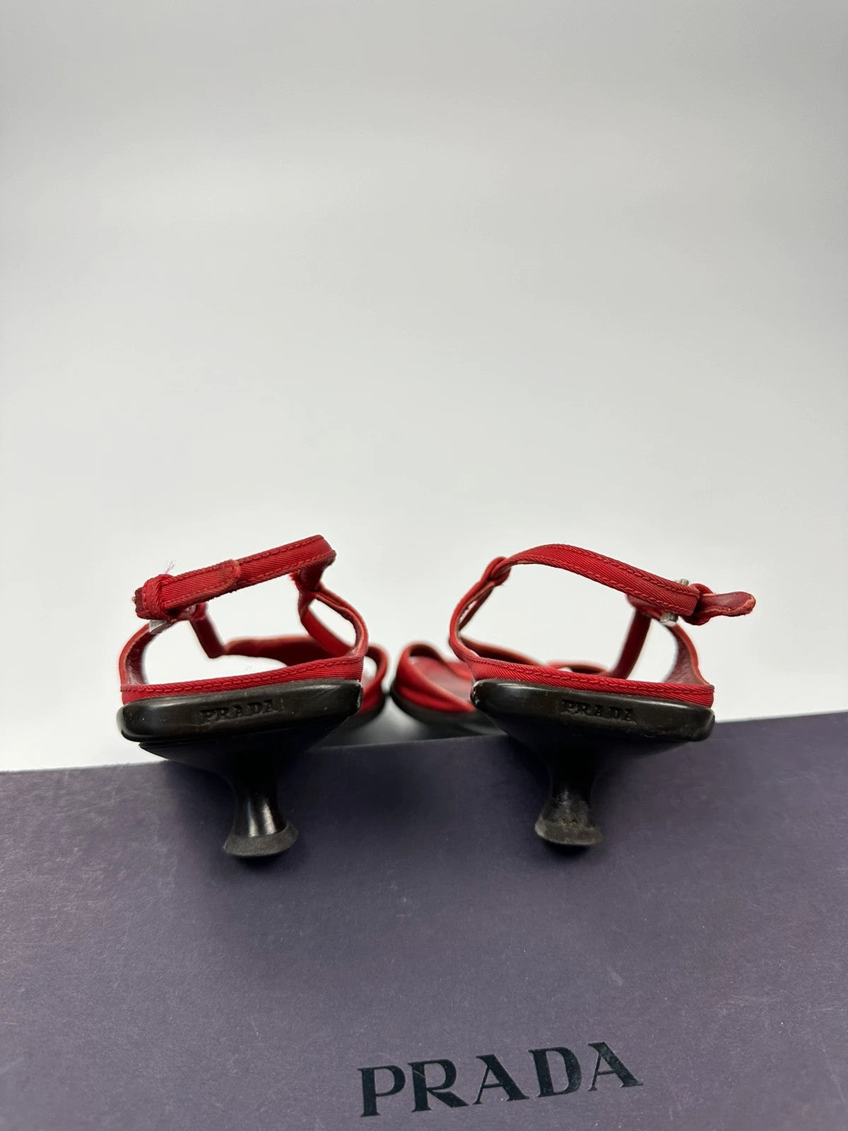 Prada Milano SS2000 Red SlingBack Pumps Heels