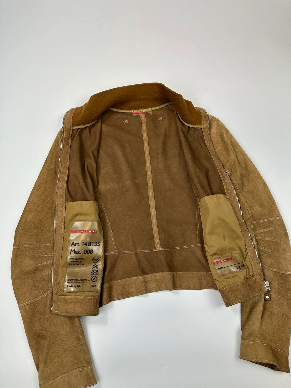 Prada Sport SS2002 Beige Suede Light Boxy Jacket