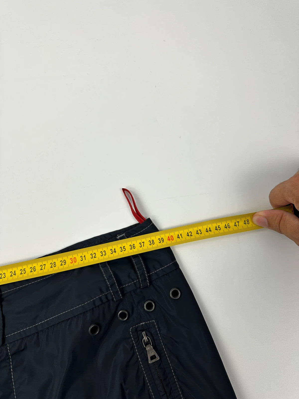 Prada Sport SS2003 Navy Blue Tech Nylon Skirt Contrast Stitches