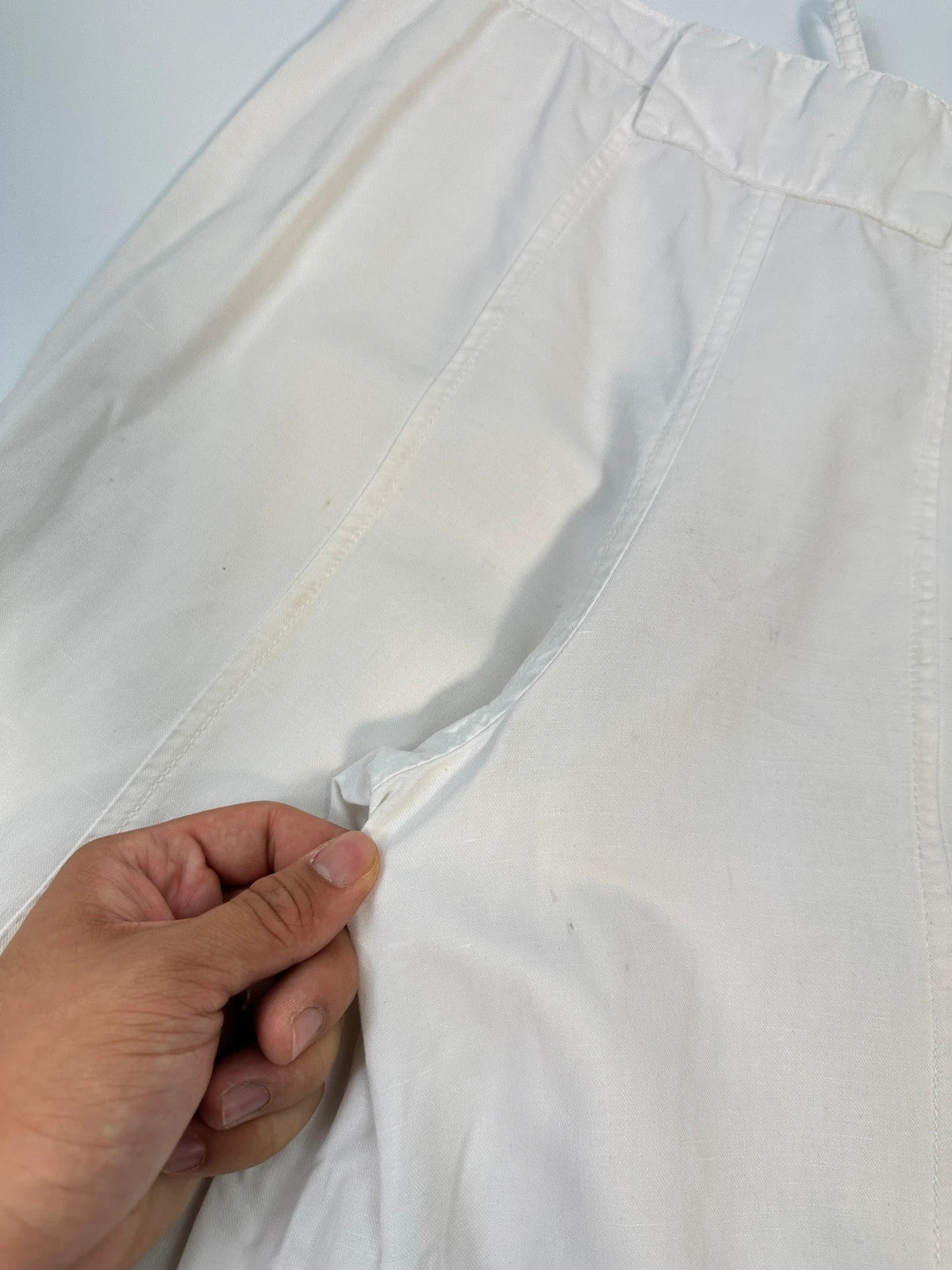 Marithé + François Girbaud White Parachute Cargo Light Pants