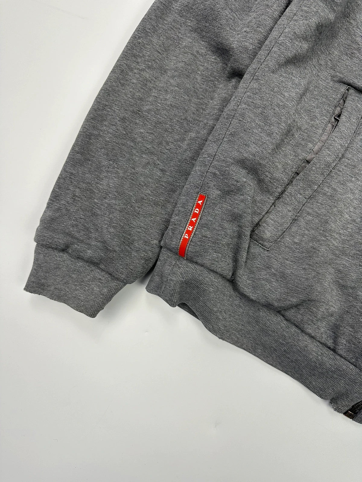 Prada Sport FW2013 Réversible Nylon Navy Blue & Grey Hoodie Jacket