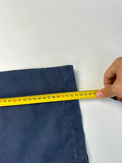 Prada Sport FW2002 Linen Asymetrical Cargo Zip Navy Blue Pants Troussers