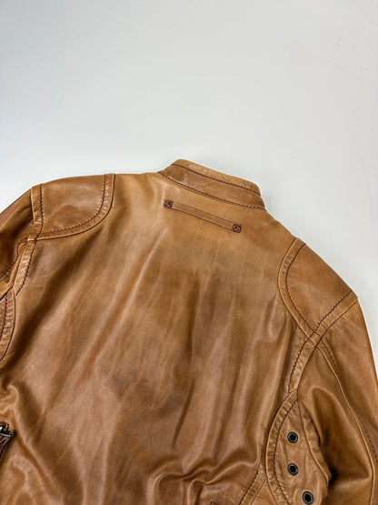 Prada Sport 00’s Sample Brown Leather Jacket CowBoy
