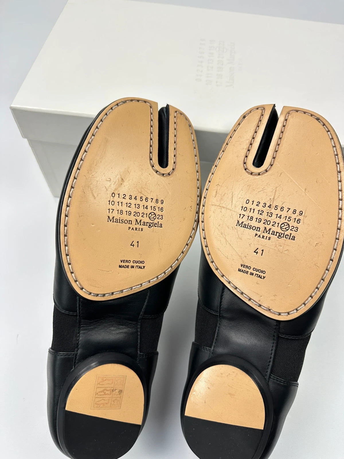 Margiela Tabi Mules Leather Black Dress Shoes