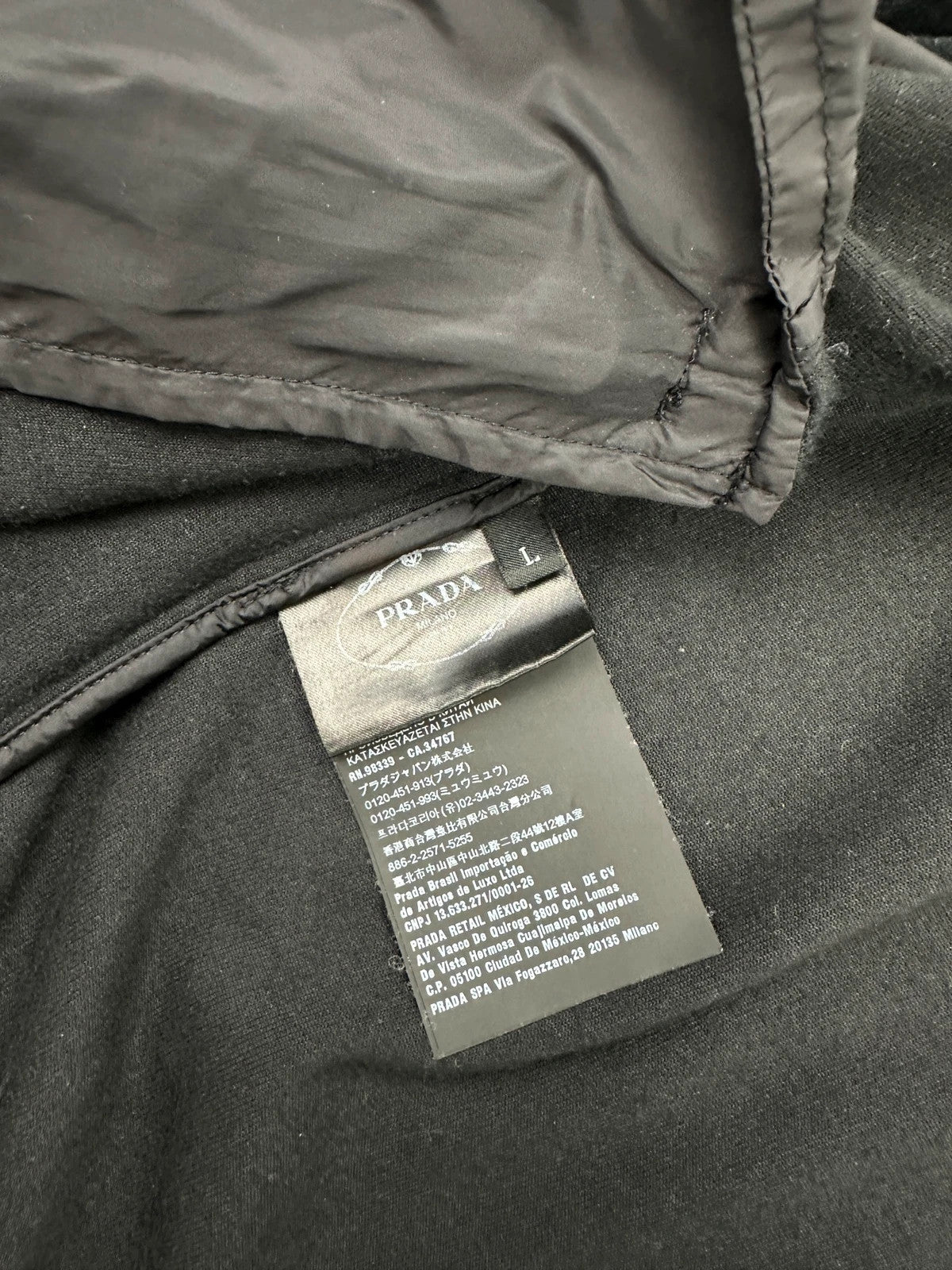 Prada Milano FW2019 Black Corduroy Hoodie Zip-Up Sweater