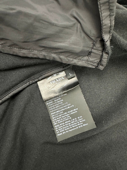 Prada Milano FW2019 Black Corduroy Hoodie Zip-Up Sweater