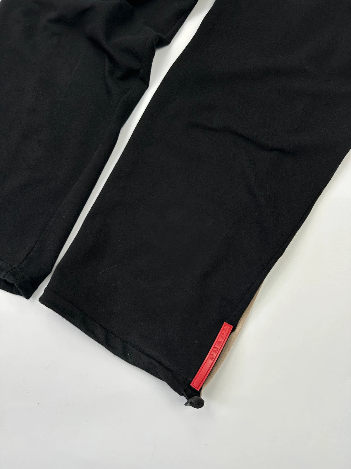 Prada Sport FW2002 Jet Black Stripes Joggers Baggy Track Pants