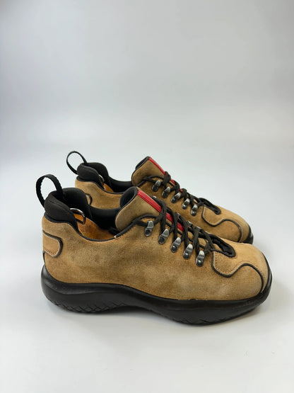Prada Sport FW1999 Suede Beige Vibram Hikking Puddle Boots