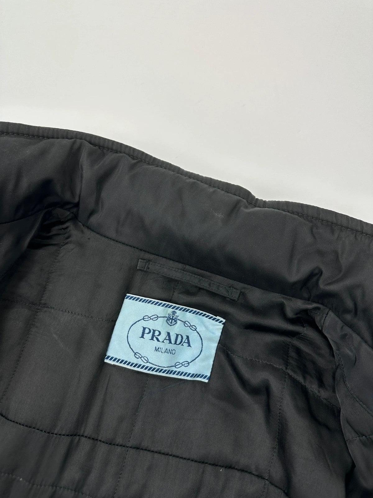 Prada Milano FW2009 Black Leather & Nylon Padded Bomber Jacket