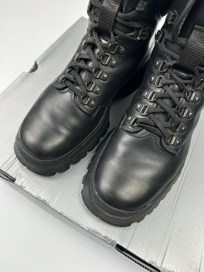 Prada Sport FW1998 Skiskolaer Black Leather Hiking Boots